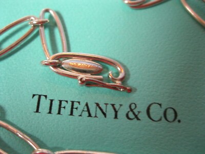TIFFANY & CO Sterling Elsa Peretti Open Heart Paper Clip Link