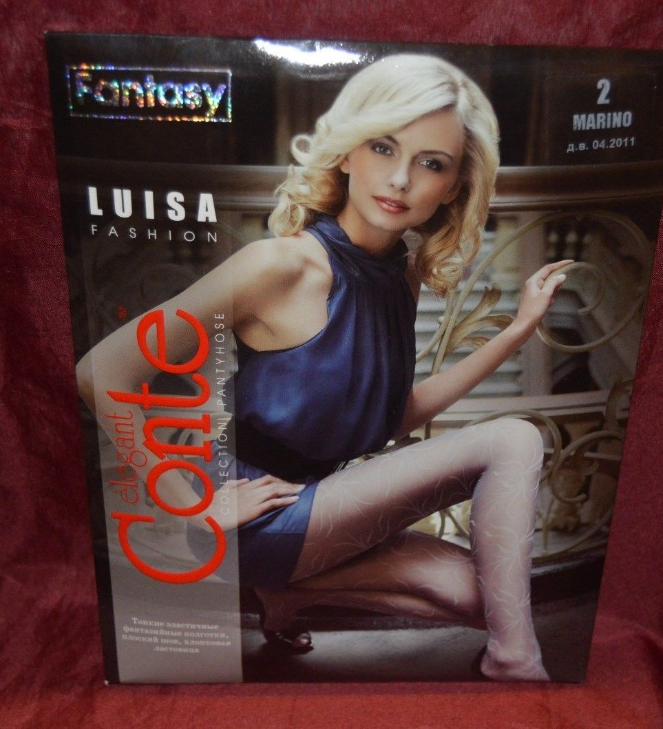 Elegant Conte Pantyhose Fantasy Luisa MARINO= Navy Sz 2=MED sheer