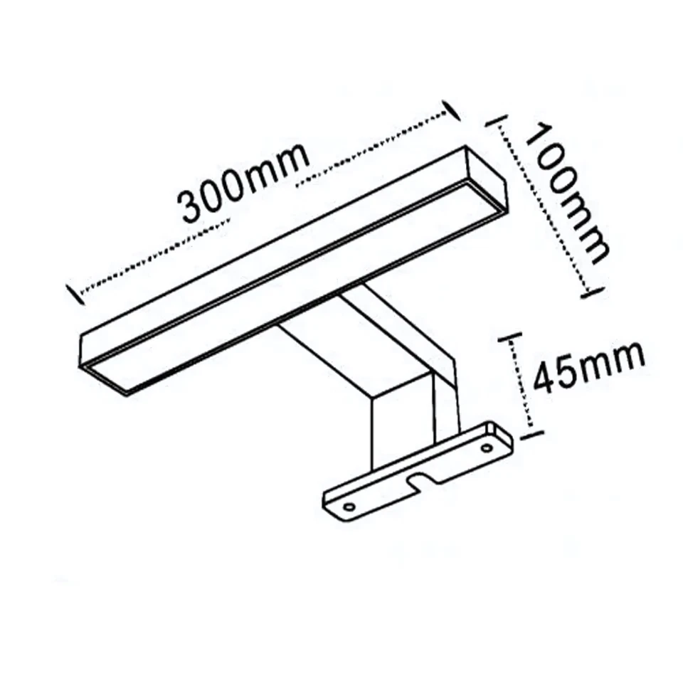 LUCE LED APPLIQUE LAMPADA SPECCHIO BAGNO FARETTO 30 CM 5W CROMATO FORTE - Immagine 2 di 3