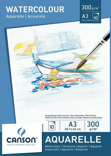 ** 100 Total Sheets ** Canson A3 Watercolor Pad Sheets White Cold Pressed Paper - Picture 2 of 5