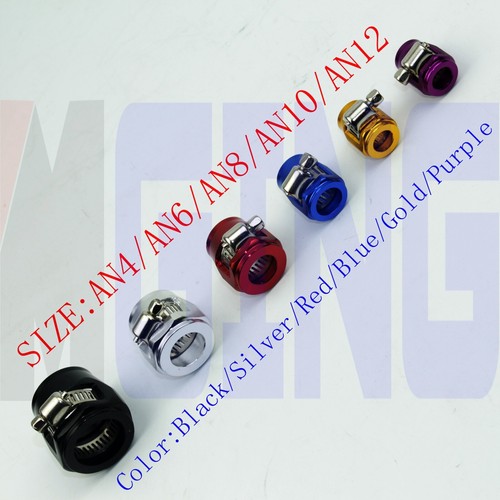 6an an-6 6 Gas Fuel Line Oil Hose Clamp Finisher HEX-6 Finishers 10PCS BLK - Foto 5 di 5