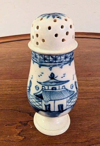 Antique English Georgian c. 1780 Pearlware Chinese House Pattern Pepper Pot - Picture 7 of 9