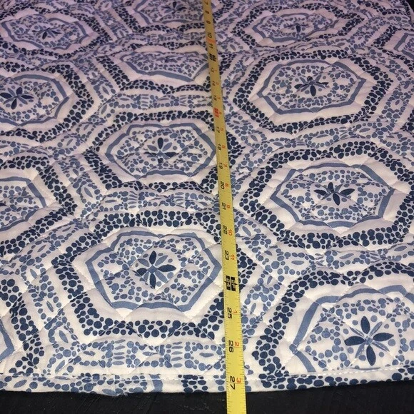 Nicole Miller Home Acolchado Queen Almohada Sham Set (2) Azul Blanco Foto 2 de 4