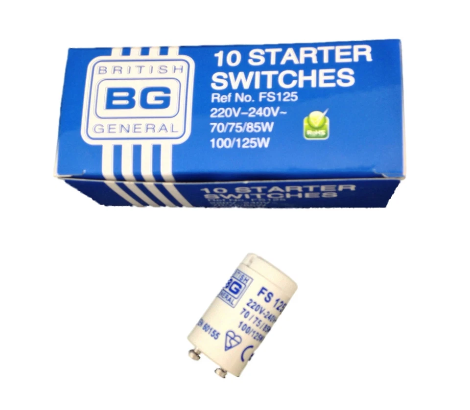 Box of 10 x BG FS125 70W - 125W Fluorescent Starter Switches