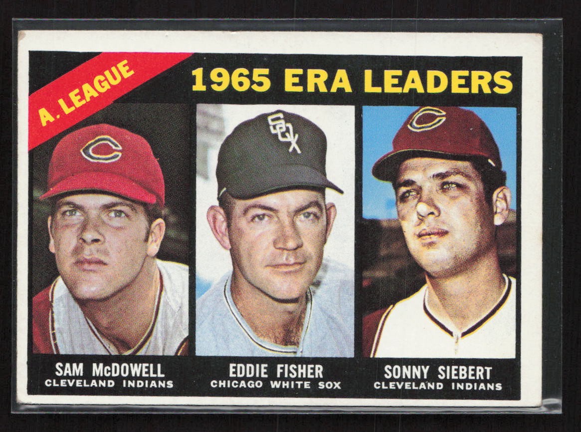 1966 Topps #222 American League 1965 ERA Leaders - EX/EX+ Set Break!