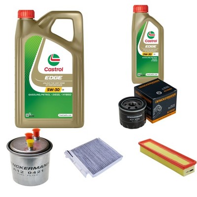 DENCKERMANN Inspektionspaket 6L CASTROL EDGE 5W-30 C3 für Dacia Logan MCV 1.5
