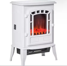 22” Freestanding Electric Fireplace Stove Heater Realistic Flame w Safety