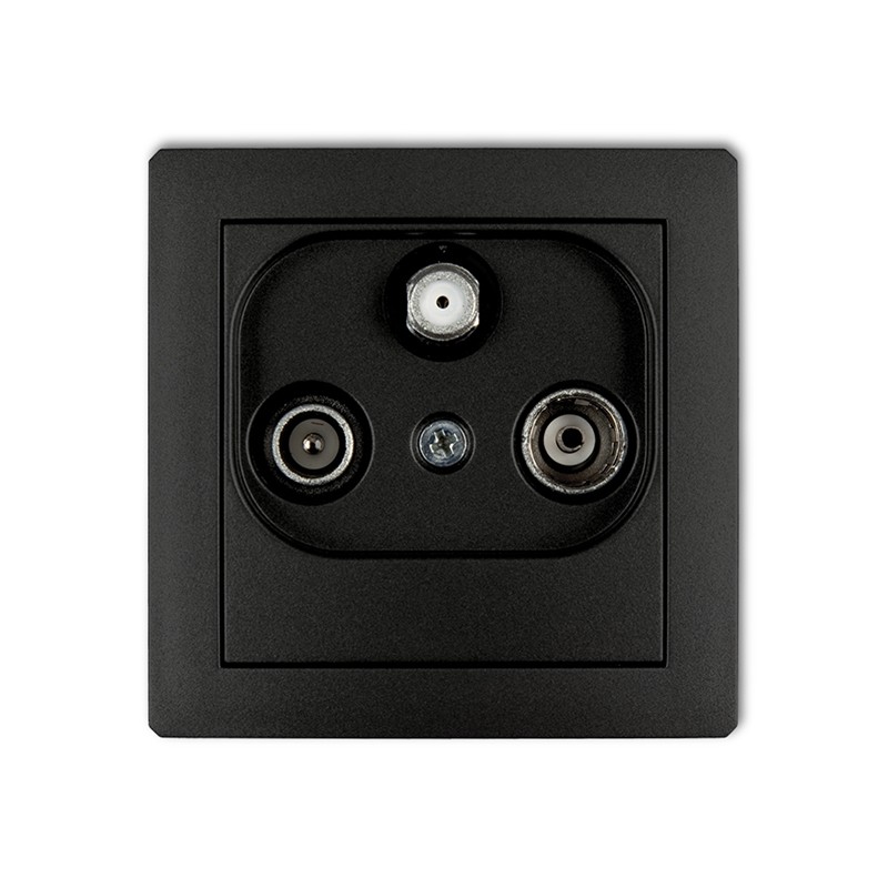 DECO MODULE BLACK MATTE TV SATELLITE SOCKET END 1.5DB 12DGS