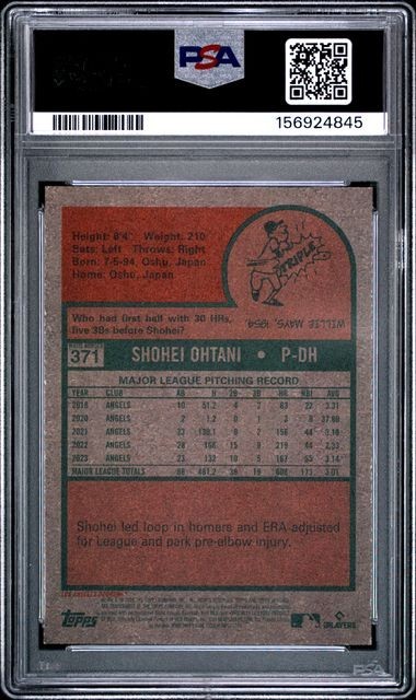 2024 Topps Heritage #371 Shohei Ohtani White Border PSA 8 view 2