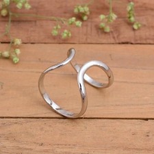 Silver Ring, both rings, Splint Knuckle Ring, Thumb Ring, Abstract Handmade Ring