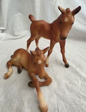 LOT 2 Traditional Breyer Morgan Foals Chestnut Ashley & Amber 3197 1997-99 VTG