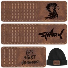 50PCS Blank Hat Patches Laserable Rectangle Rustic Leatherette Patch