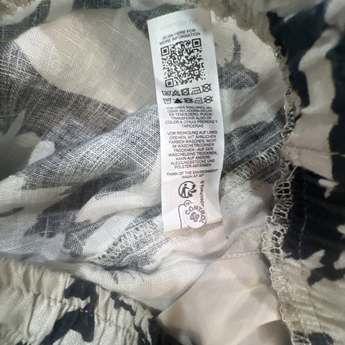 TOPSHOP Nordstrom Floral Linen Drawstring Pants Size 4-6 Black/Cream Pockets NWT - Bild 15 von 16