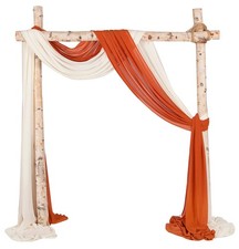 2 Panels Chiffon Fabric Drapery Wedding Arch Drapes, Party Backdrop Curtain P...