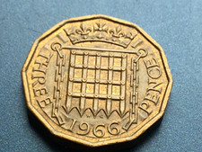 1966 Elizabeth II British Threepenny  3d
