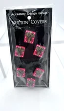 Vintage Christmas HolidayWrapped Package Button Covers S/6 NOS
