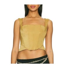 We Are HAH Knock Out Corset Top S NWT 128 Shroom Gold Taupe Bustier