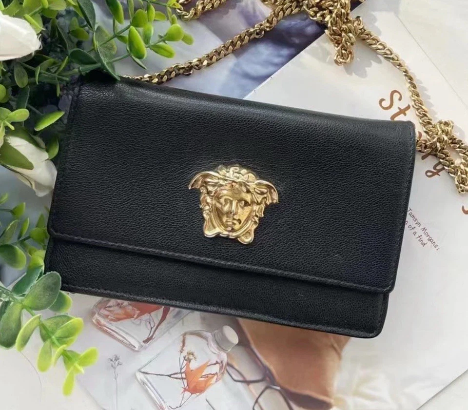 Versace Black Quilted Leather Crossbody Bag- New - Image 2 of 4