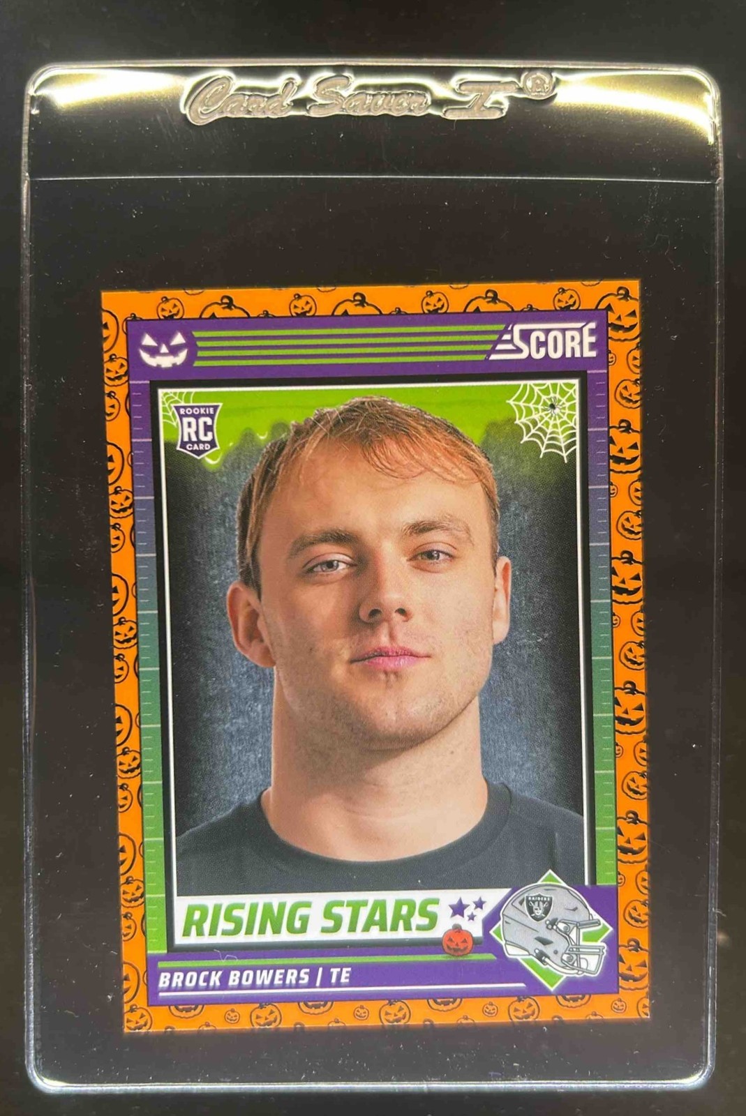 2024 Panini Score A Treat Brock Bowers Rising Stars RC Orange Pumpkin #8 Raiders