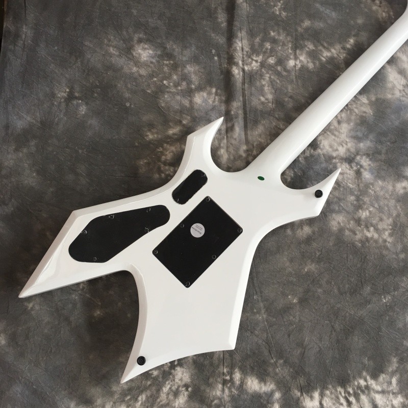 Warlock Extreme White Solid Body Electric Guitar 6 String EMG Pickups Christmas