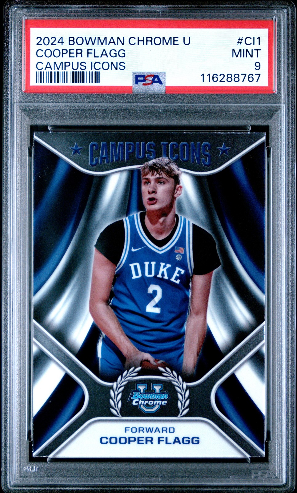 2024 BOWMAN CHROME UNIVERSITY CAMPUS ICONS #CI1 COOPER FLAGG PSA 9