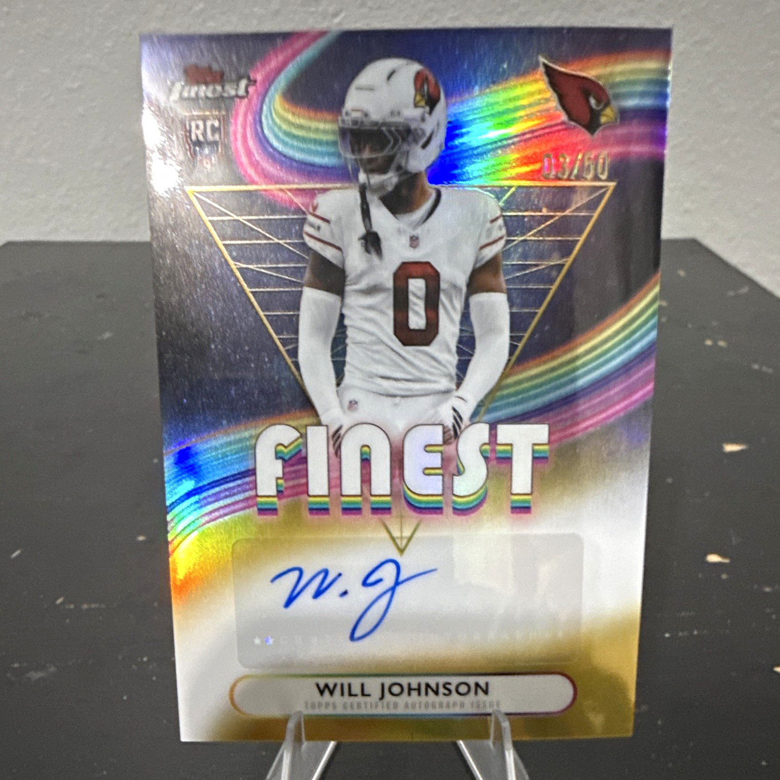 Topps Finest 2025 Will Johnson Rookie Autograph Arizona Cardinals /50