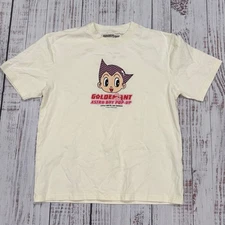 Golden Ant Astro Boy Pop-Up T-Shirt Mens M Cream Anime Graphic Embroidered Tee