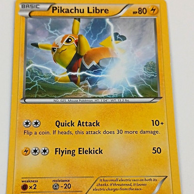 The Pokémon Company 2016 Pikachu Libre 14/30 XY Trainer Kit Holo English HP 80