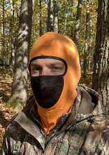 Neon Hunter Orange Black Vented Microfiber Balaclava Ninja Swat Face Mask Biker