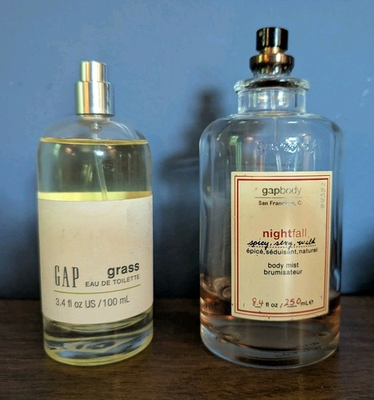 #ad LOT GAP Grass EDT 3.4oz 100ml Spray and Vintage Nightfall Body Mist 20% No Caps $92.40