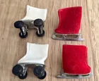 *VINTAGE COLLECTIBLE BARBIE 1960'S  ICE SKATES-ROLLER SKATES  2 SETS