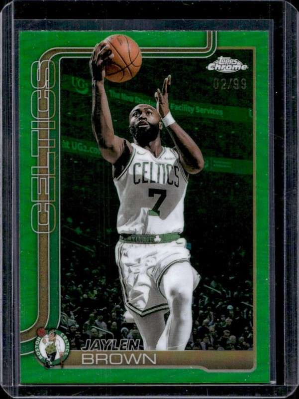 2025-26 Topps Chrome Jaylen Brown Green Refractor #/99 Celtics