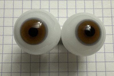 Brown Hazel Round Handblown 18 mm Glass Eyes 10 mm Iris Doll Crafts Taiwan A1