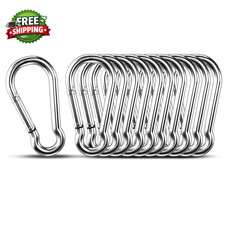 Small Carabiner Clip Hooks 10Pcs 1 57 Inch Carabiners Heavy Duty 304 Stainless