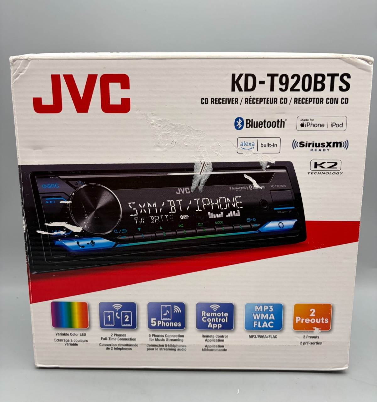 JVC KD-T920BTS Car Audio Receiver CD Bluetooth USB AM/FM