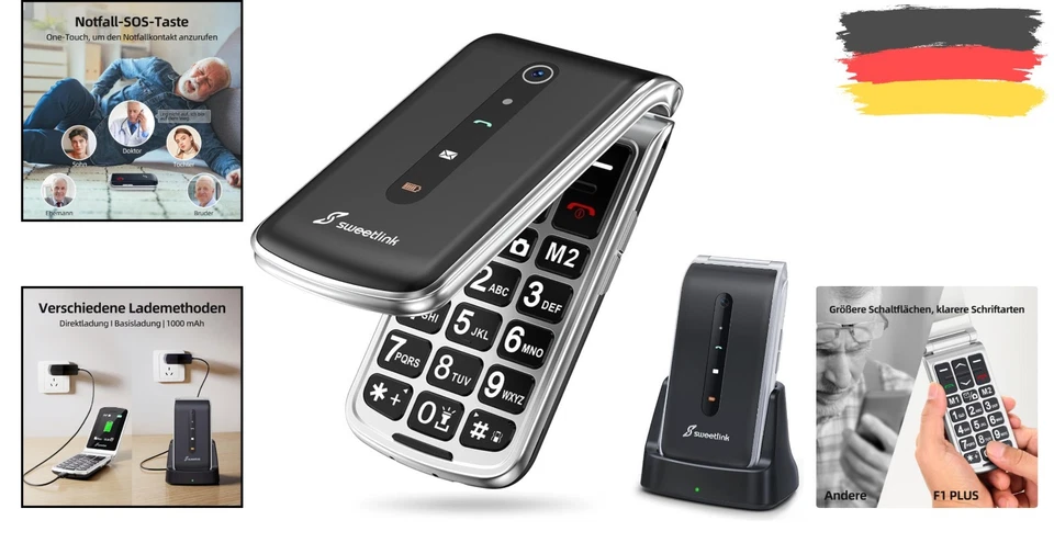 Seniorenhandy Klapphandy Ohne Vertrag, Großtastenhandy mit - Bild 2 von 4