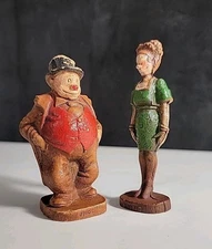 1944 KFS Maggie & JIGGS (BRINGING UP FATHER) COMIC STRIP Figures Syroco 2 Pcs.  