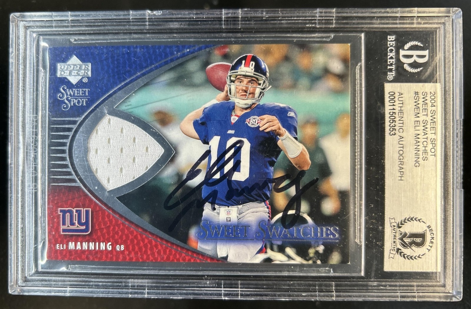 Eli Manning Upper Deck Sweet Spot Sweet Swatches #SWEM Autograph