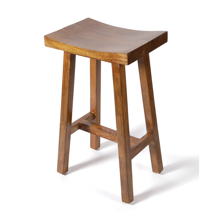 Stunning Solid Mango Wood Dark Breakfast Bar Kitchen Pub Café Stool Wooden