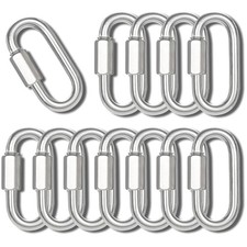 1.48" Chain Quick Links, 12Pcs 1/8" Heavy Duty Carabiner, 1750 LBS Capacity, Hig