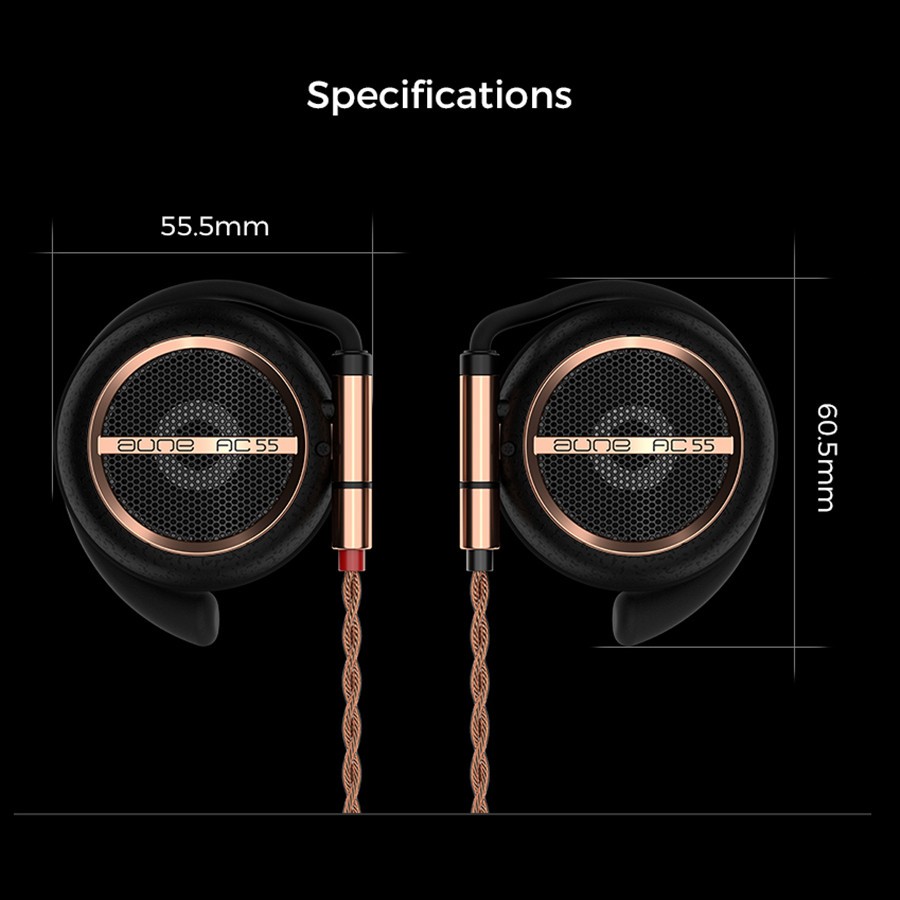 Aune AC55 Stereo 3.5mm/4.4mm Clip-on Hifi Earphones