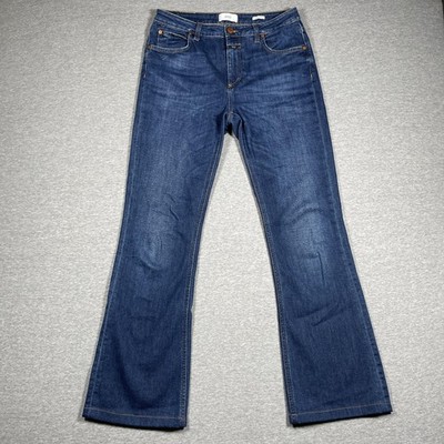 Closed Jeans Womens 28 Blue Flared Mid Rise Denim Premium Italy Demin