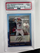 2021 Bowman Sterling Mike Trout Blue Refractor /25 PSA 9 Mint #SRMT