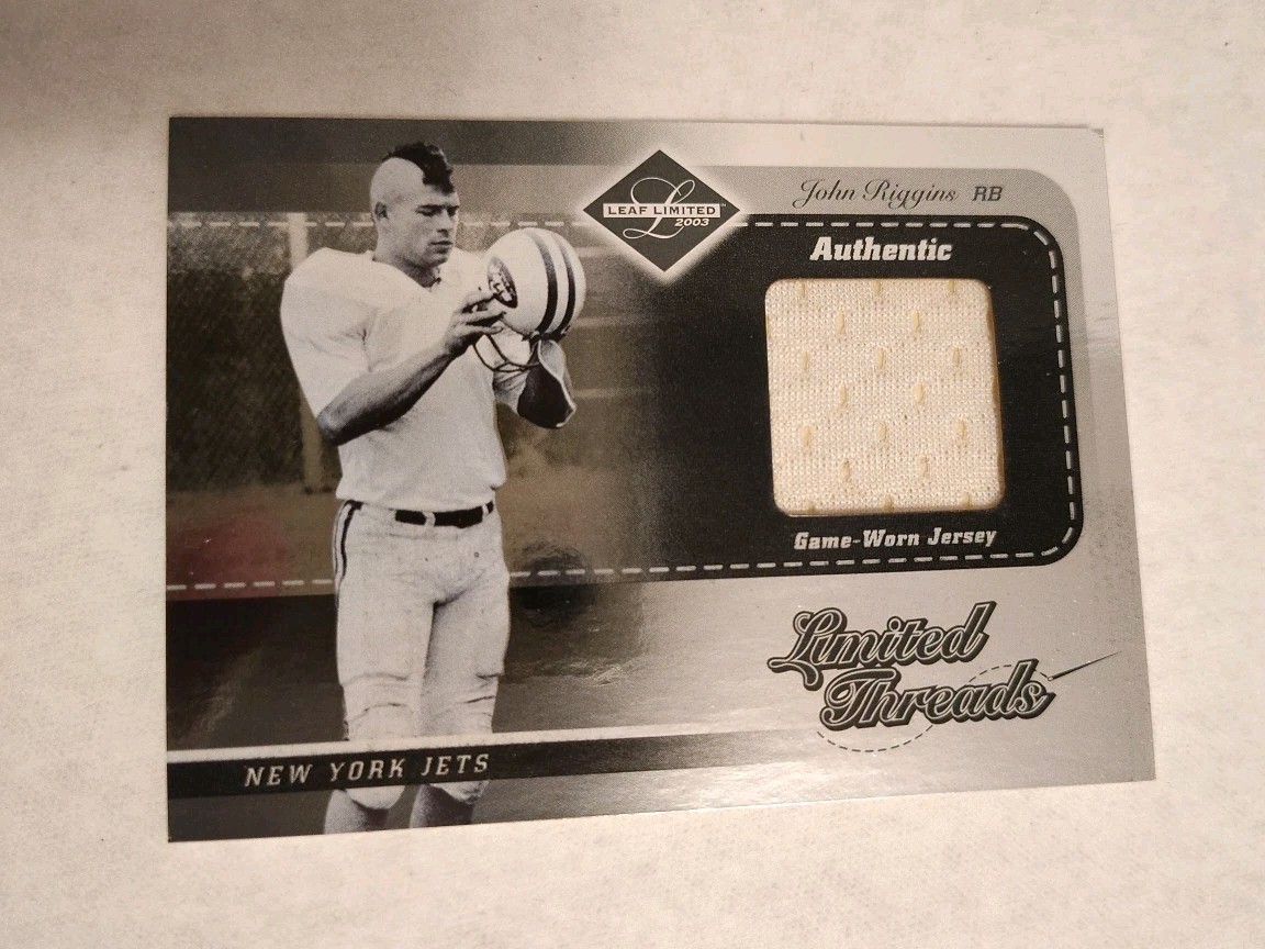 John Riggins Serial Number /100 Game Worn Jersey Relic Fabric Insert ...