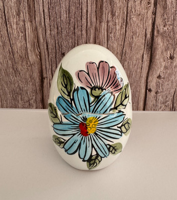 Vintage LEGO Japan Floral Cracked Egg Salt & Pepper Shaker Set - Used/Good