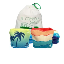 Professional Slide/Stick Cornhole Bags (Set of 8) - Tropical / Summer Waves