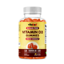 Sugar Free Vitamin D3 50,000 IU Weekly Supplement 120 Vegetable Gummies