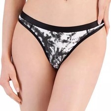 JENNI Intimates Women's Thong TieDye Black Core So Soft Cotton Panty Large