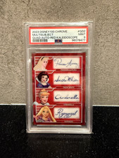2023 Topps Chrome Disney 100 Multisubject Quad Autograph Red Kaleidoscope/5 PSA9