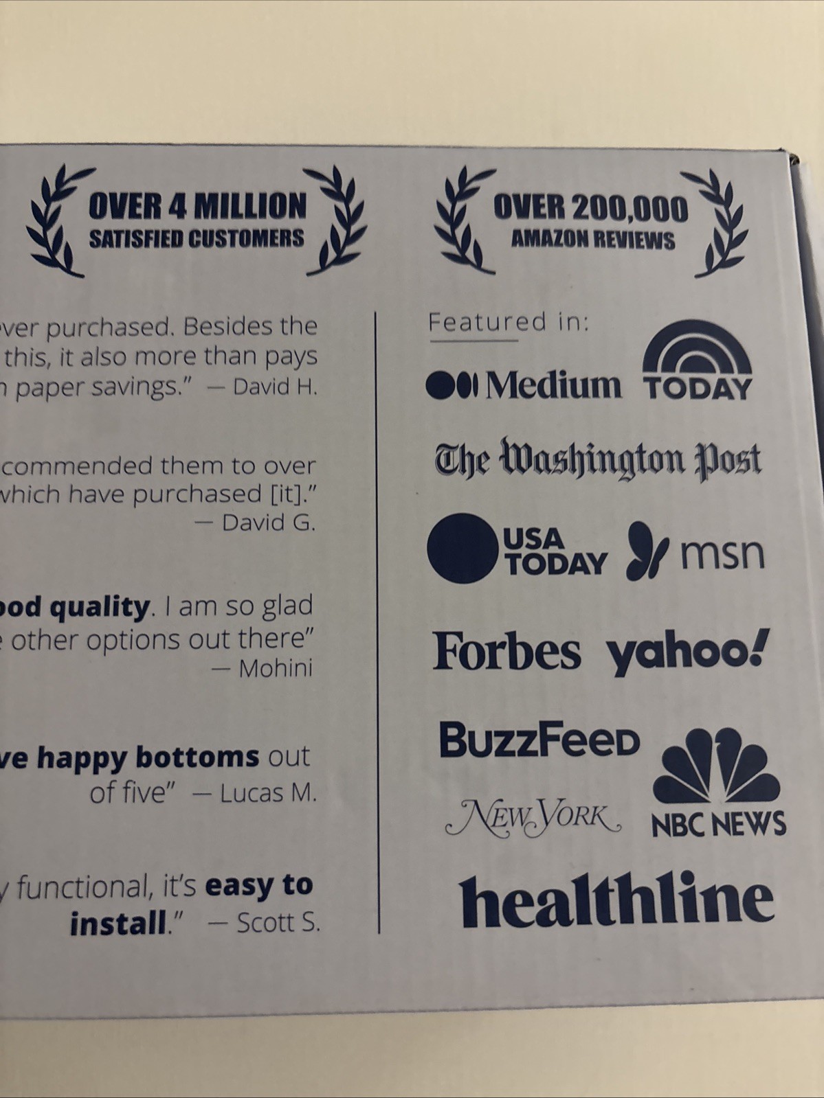 NEO 120 Plus White Patented Bidet Attachment for Toilet Seat, Innovative Hinges